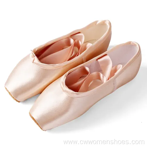 Wholesale High Quality Professional Girls Satin Pink Ballet Dance Pointe Shoes